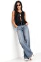 Mixray Ruffled Front Lace-Up Blouse - 2
