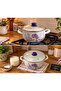 Lavender Enamel Pot 4 Liters 22 cm Diameter Milk Soup Yogurt Pot - 3