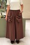 Elastic Waist Pocketed Front Zipper Skirt - 2