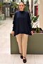 Square Patterned Mercerized Combination Tunic with Sleeves - 2