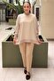 Square Patterned Mercerized Combination Tunic with Sleeves - 3