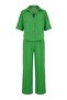 Women's High-Waisted Front-Cut Trousers - Single Pocket Shirt Linen Set