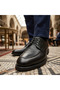 Men's Black Lace-Up Classic Shoes with Heels - 3