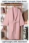 Waffle Bathrobe, 100% Cotton Unisex Pink Waffle Pique Bathrobe - High Water Absorbency & Soft Shawl Collar Bathrobe - Home1961 Waffle Woven Bathrobe for Men and Women - 5