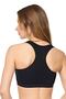 Women's Black Cross Combed Thick Strap Padded Sports Bra 6660 - 3
