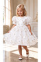 Girl's White Evening Dress 3D Rose Detailed Tulle Lined Holiday Dress Summer 1-5 Years Old