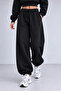 Women's Black Winter Thick Inner Fleece High Waist Basic Jogger Sweatpants - 4