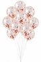 10 Pieces Rose Gold Light Pink Confetti Transparent Balloon Set Metallic Shiny Balloon Sequin Birthday Decoration