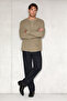 Siella Men's Organic Cotton Patched Long Sleeve Green Sweatshirt - 4