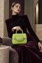 Dicle Women's Faux Leather Chain Detailed Knitted Strap Handbag Pistachio Green - 3