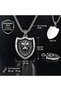 Stainless Steel Embossed Shield Detailed King Lion Necklace - 5