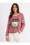 Women's Knitwear Sweater with Soft Teddy Bear Print, Glittery, Thick, Winter Style - 2