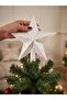 Christmas Tree Topper Large Size New Year Christmas Silvery White Star Topper 1 Piece - 2