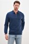 Ribbed Polo Collar Half-Zip Thessaloniki Knitted Sweatshirt - 3