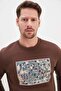 3 Thread Floral Maze Printed Crew Neck Sweatshirt - 2