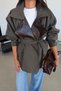 Baby Collar Belted Trench Coat - 6