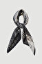 Color-Shifted Rose Pattern Detailed Cotton Scarf - Black