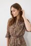 Shawl Patterned Long Shirt Dress - Green - 5