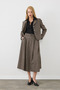 Woolen Long Flared Skirt - Brown - 5