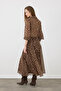 Bambi Patterned Midi Skirt - Brown - 6