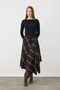 Asymmetric Plaid Skirt - Brown