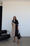 Double Color Buttoned Trench Coat - 6