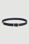 Faux Suede Thin Belt - Navy Blue