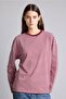 Oversize Crew Neck Striped Combed Cotton Long Sleeve T-Shirt I7904Ax26Au - 3