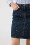 Stone Detailed Mini Denim Skirt - Navy Blue - 5
