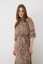 Shawl Patterned Long Shirt Dress - Green - 4