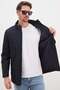 Zippered Stand Collar Regular Softshell Coat - 6
