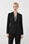 One Button Blazer Jacket - Black