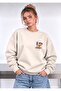Cep Flower Printed Oversize Women's Crewneck Sweatshirt