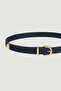 Faux Suede Thin Belt - Navy Blue - 2