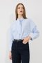 Wide Leg Canvas Trousers with Belt and 5 Pockets - Navy Blue - 5
