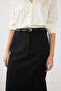 Belted Pencil Skirt - Black - 5
