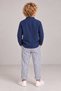 Navy Long Sleeve Autumn - 100% Cotton, Winter Muslin, Woven Fabric Pants Set, Comfortable Fit - 3