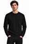 Men's Black Crew Neck Vertical Striped Knit Sweater
