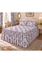 Vintage Spring Trace – Purple Spring Branch Patterned Elastic Sheet Set with Ruffled Skirt - 2