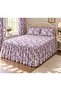 Vintage Spring Trace – Purple Spring Branch Patterned Elastic Sheet Set with Ruffled Skirt - 4