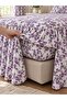 Vintage Spring Trace – Purple Spring Branch Patterned Elastic Sheet Set with Ruffled Skirt - 3