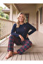 Plus Size Patterned Cotton Pajama Set - 2