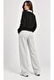 Women's Black Shirt Collar Poplin Detailed Sweatshirt - 4