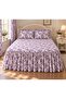Vintage Spring Trace – Purple Spring Branch Patterned Elastic Sheet Set with Ruffled Skirt - 7