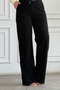 Elastic Waist Velvet Wide Leg Trousers - 9