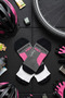 2-Piece Black/Pink Unisex Seamless Flexible Lightweight Anatomical Short Cycling Socks - Premium Collection - 6