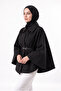 Hijab Thin Cashmere Poncho Belted Cape - Hijab Tunic - 3