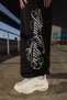Script Adjustable Black Baggy Sweatpants - 6