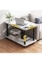 Living Room End Table, Sofa Table, 2 Tier Coffee Table with Storage Shelf, Solid Wood Table Legs and Faux Marble Top,Modern Central Table for Living Room Easy to assemble - 2