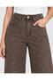 Women's Brown Stone Printed Wide Leg Tencel Jean Trousers - 3